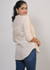 Image of Beige & White Vertical Stripe Cotton Top