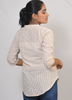 Image of Beige & White Vertical Stripe Cotton Top
