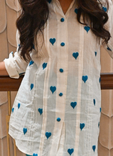 Load image into Gallery viewer, Heart-Printed Cotton Shirt &amp; Shantoon Trouser Co-ord Set